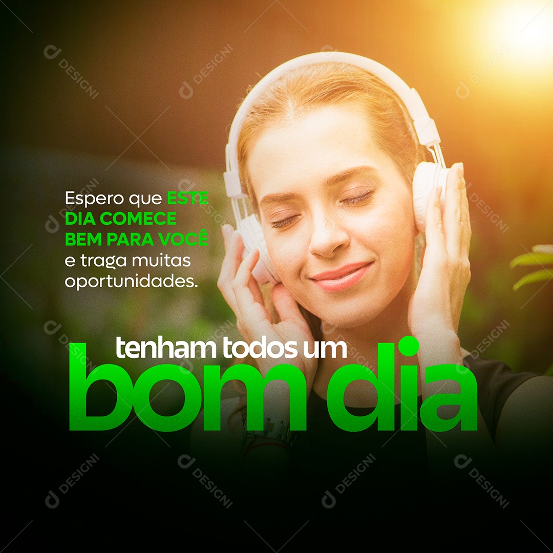 Social Media Tenham Todos Um Bom Dia PSD Editável