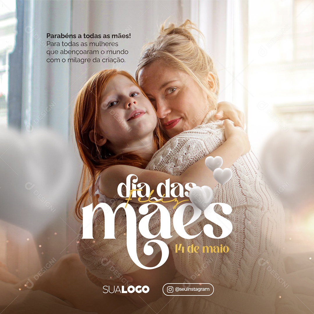 Feliz Dia Das Mães 14 de Maio Social Media PSD Editável