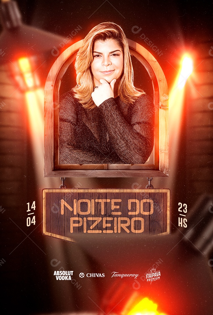 Noite Do Pizeiro Flyer Social Media PSD Editável
