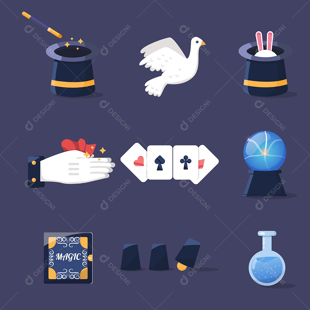 Conjunto de Ferramentas Mágicas Vetor EPS Editável