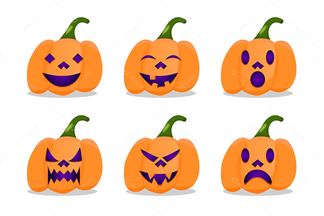 Expressão de Halloween de Abóbora Vetor EPS Editável