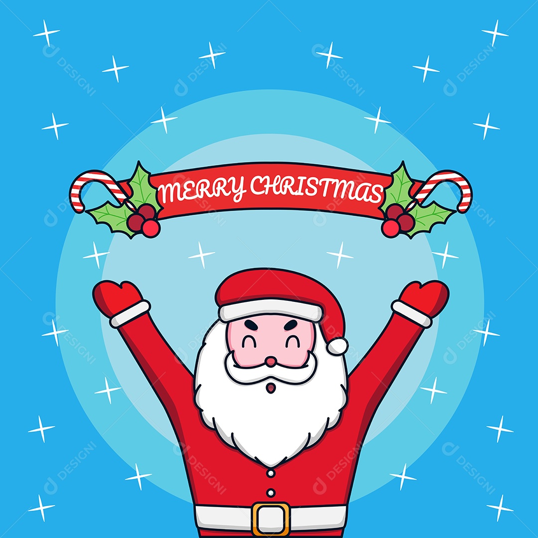 Personagens de Papai Noel Comemorando o Natal Vetor EPS Editável