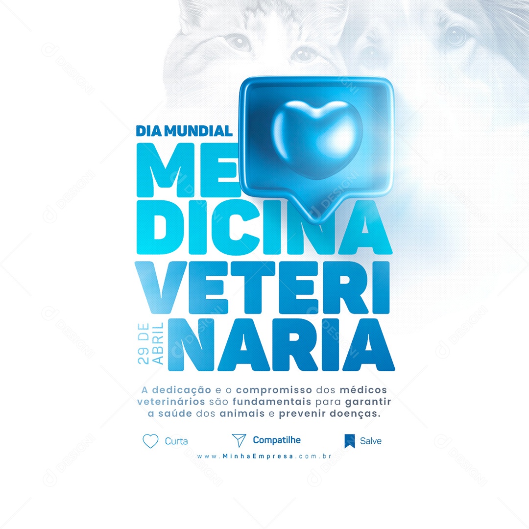 Dia Mundial Da Medicina Veterinária 29 De Abril Social Media PSD Editável