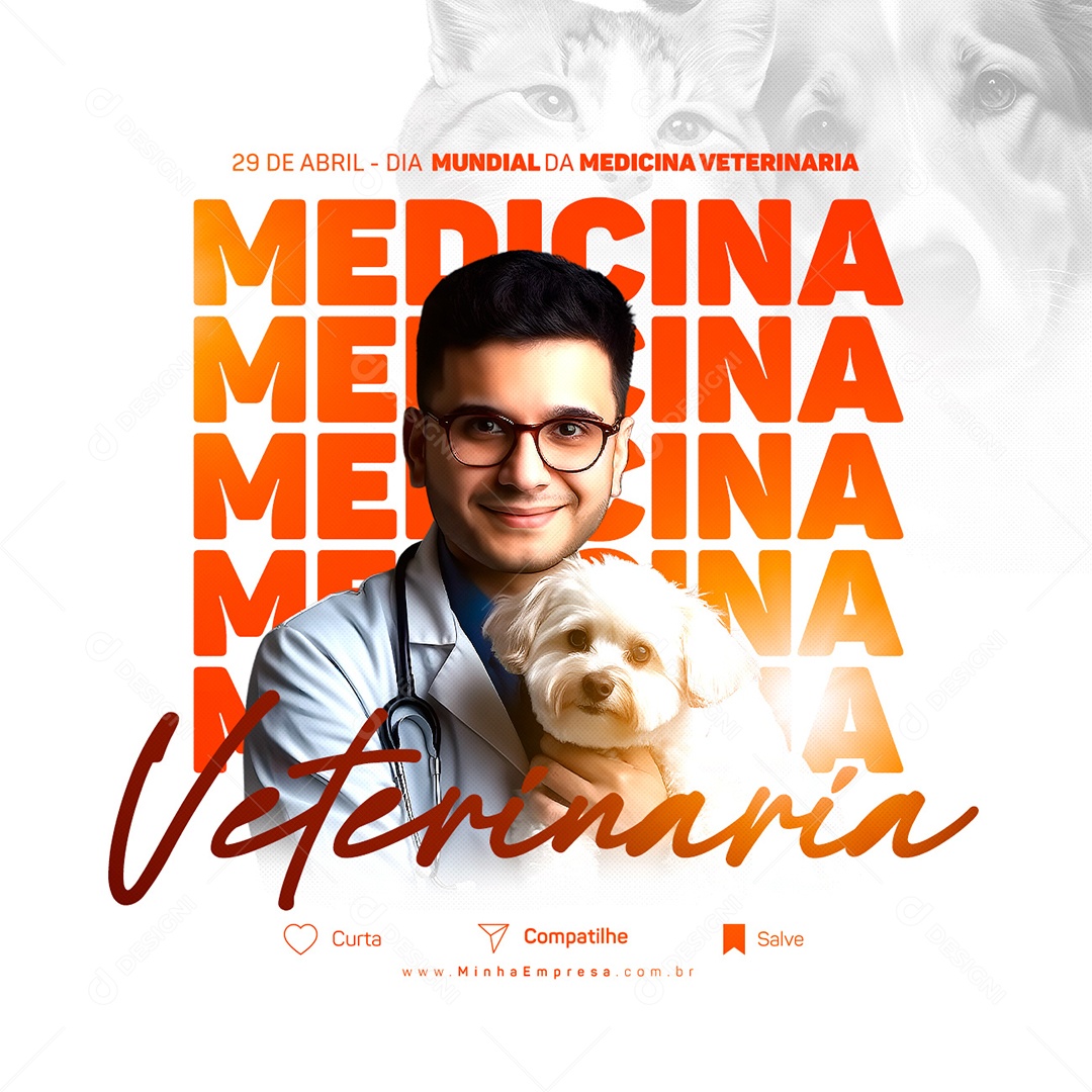 Dia Mundial Da Medicina Veterinária 29 De Abril Social Media PSD Editável