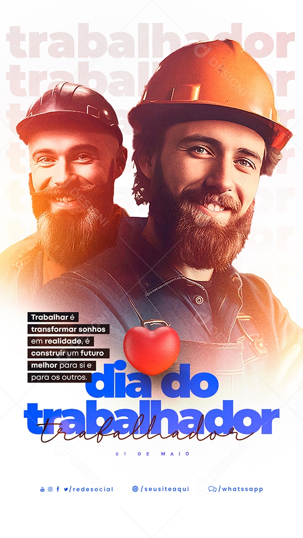 Story Trabalhar é Transformar Sonhos Em Realidade Dia Do Trabalhador Social Media PSD Editável