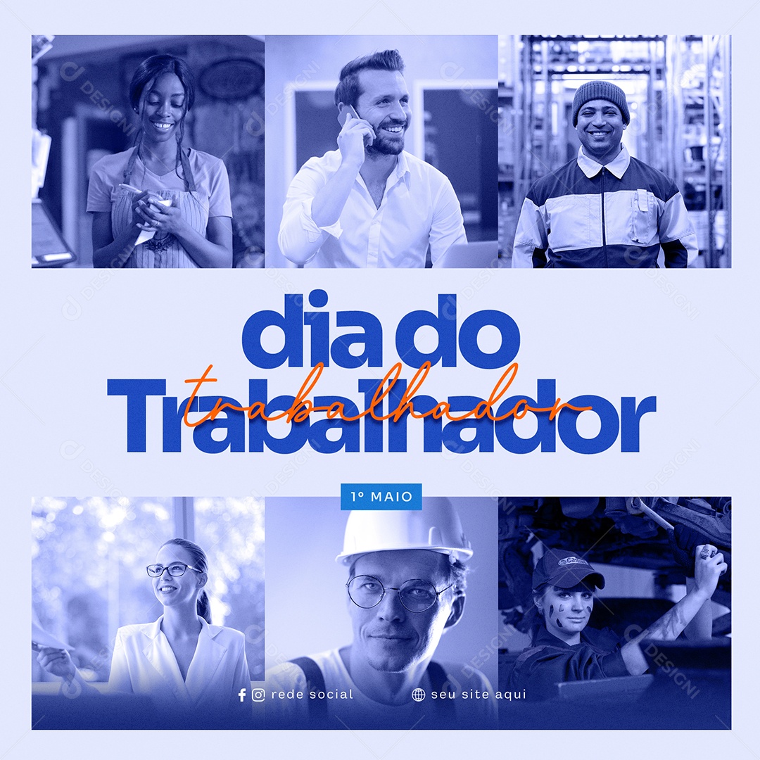 Social Media Dia Do Trabalhador 01 De Maio PSD Editavel