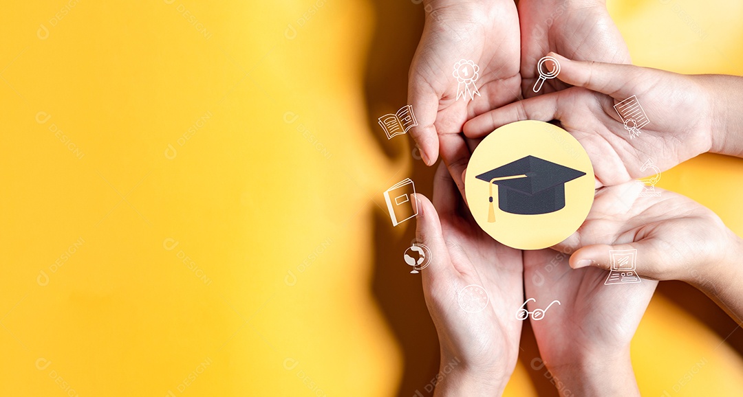 Conceito de formatura. Aprender educar, estudar conhecimento para ideias