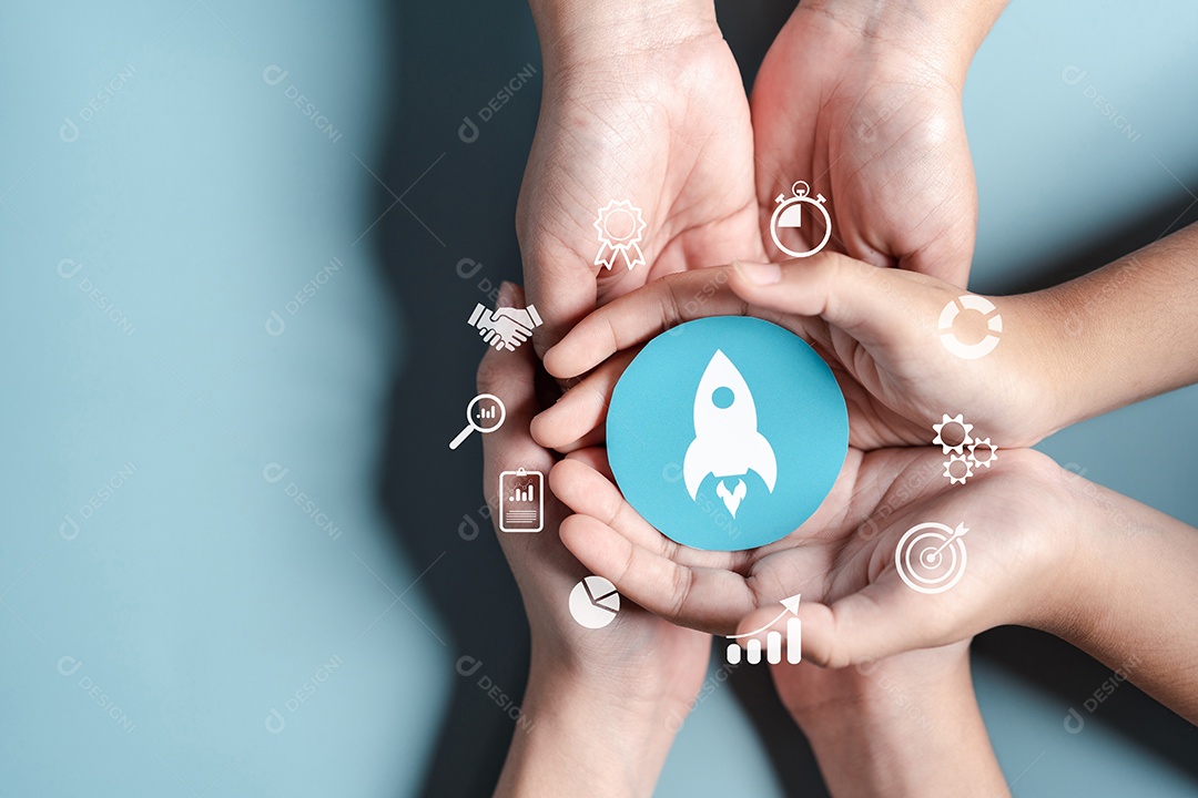 ícone de alvo de trabalho em equipe de negócios para planejar a liderança de desenvolvimento e