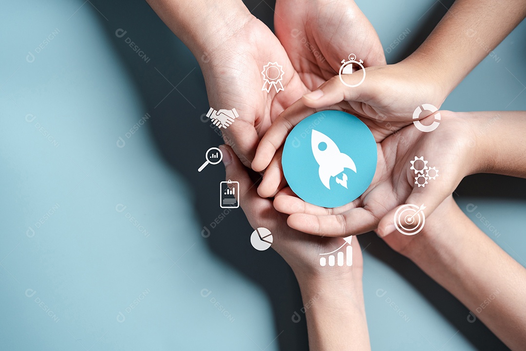 ícone de alvo de trabalho em equipe de negócios para planejar a liderança de desenvolvimento