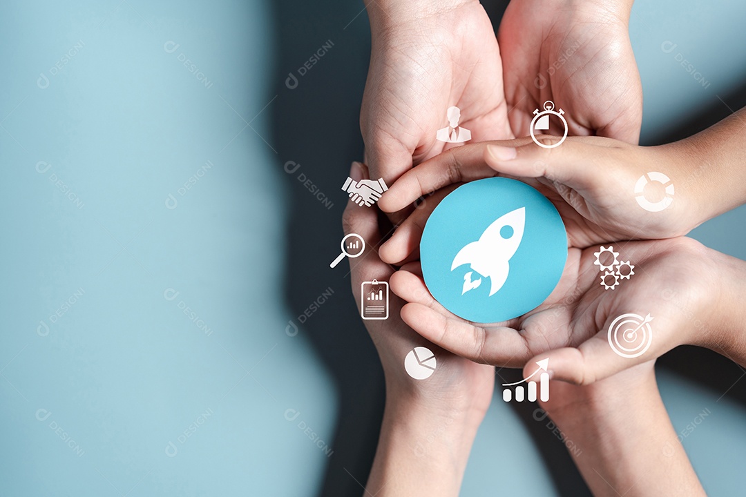 ícone de alvo de trabalho em equipe de negócios para planejar a liderança de desenvolvimento