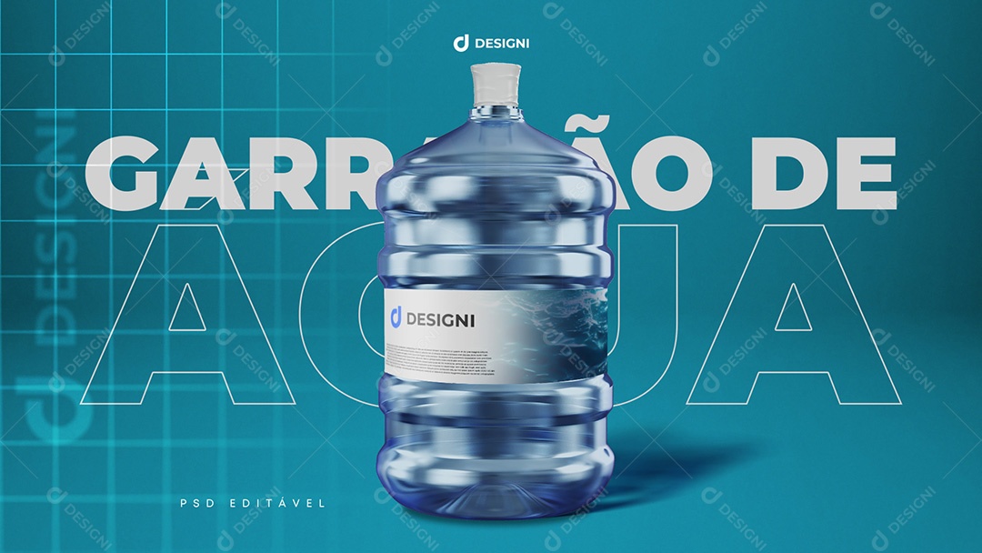 Mockup De Galão De Água 20L PSD Editável
