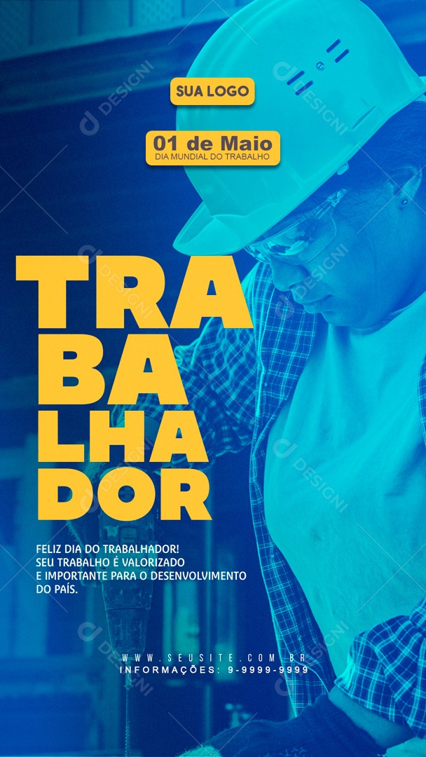 Social Media Story Dia Do Trabalhador 01 De Maio PSD Editável