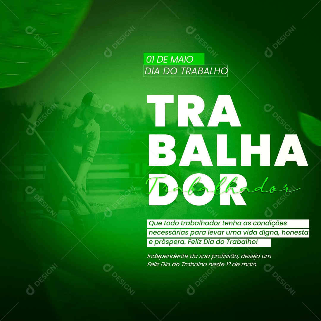 Social Media Dia Do Trabalhador Condições Necessárias PSD Editável