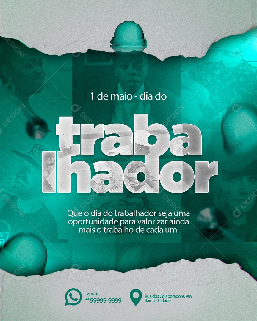 Social Media Feed Dia Do Trabalhador Oportunidade Para Valorizar PSD Editável