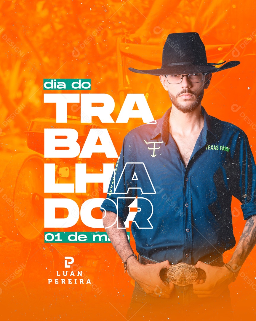 Social Media Flyer Dia Do Trabalhador 01 De Maio Luan Pereira PSD Editável