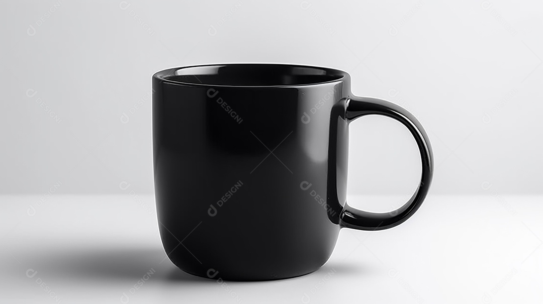 Canecas pretas. copo Mockup isolado no fundo branco