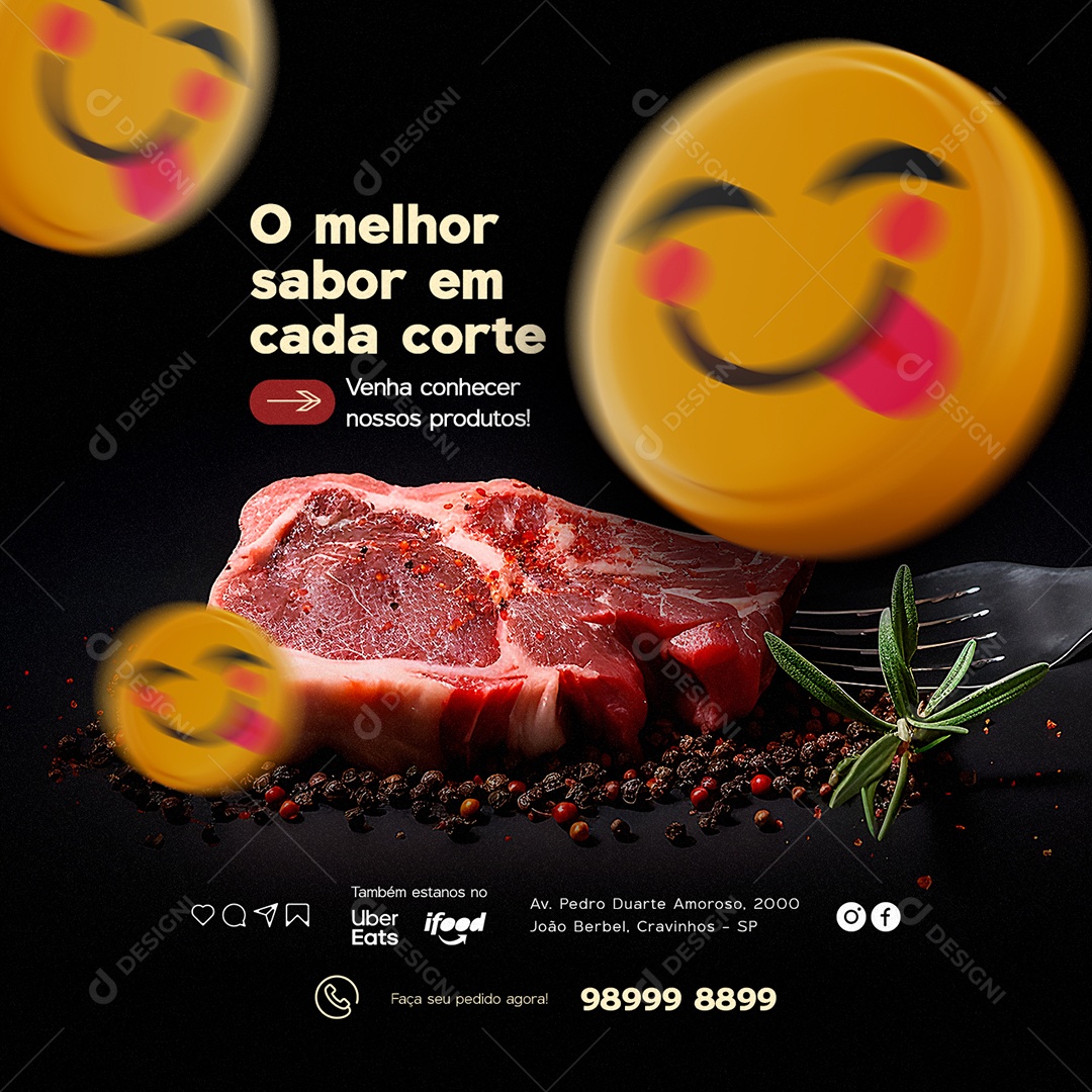 O Melhor Sabor Em Cada Corte Açougue Social Media PSD Editável