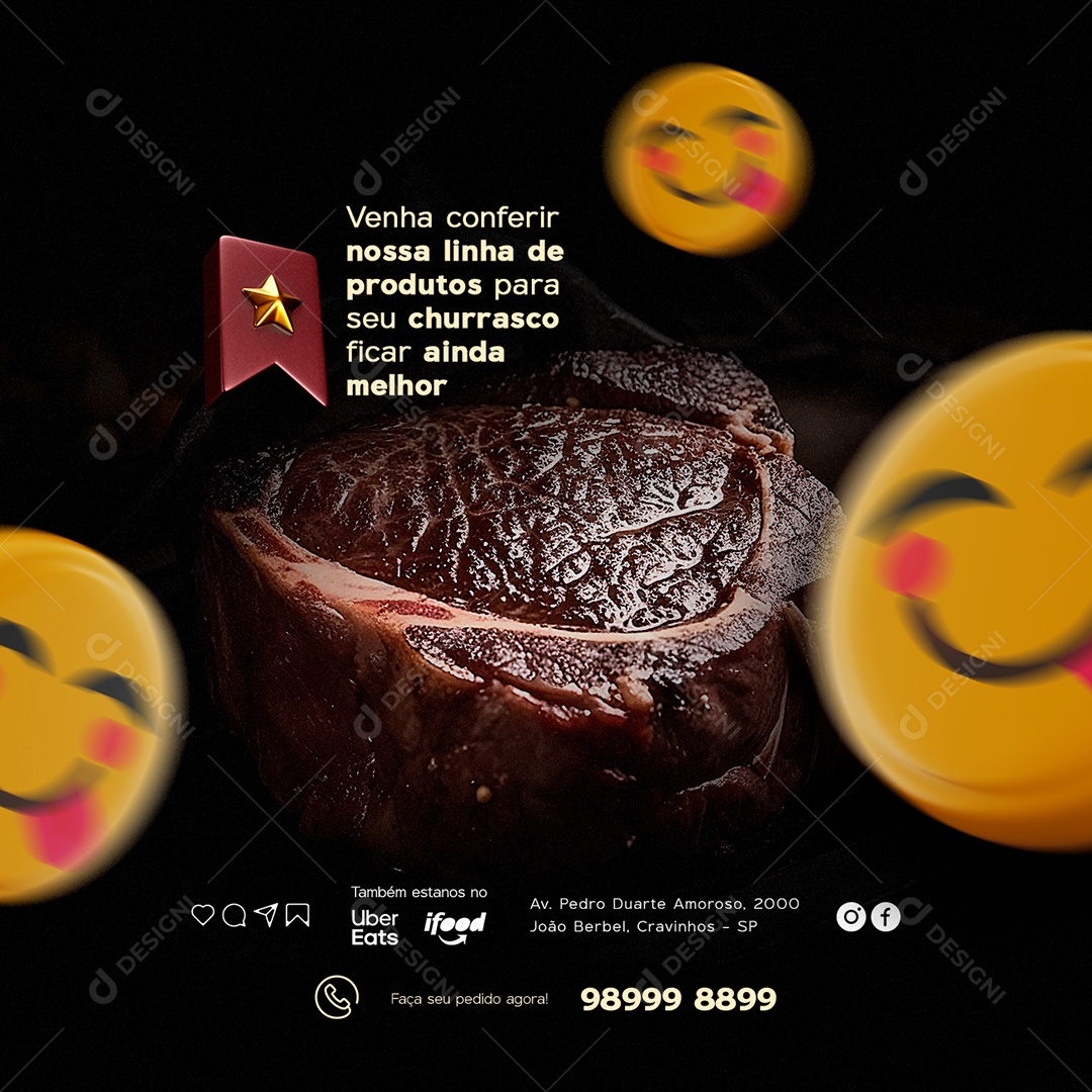 Venha Conferir Nossa Linha De Produtos Açougue Açougue Social Media PSD Editável