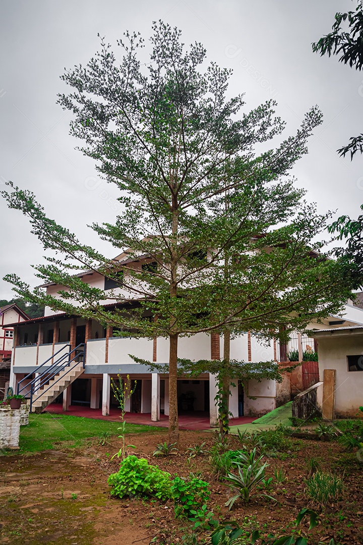 Biblioteca Municipal Domingos Martins, Espírito Santo, Brasil. Arquitetura típica alemã.