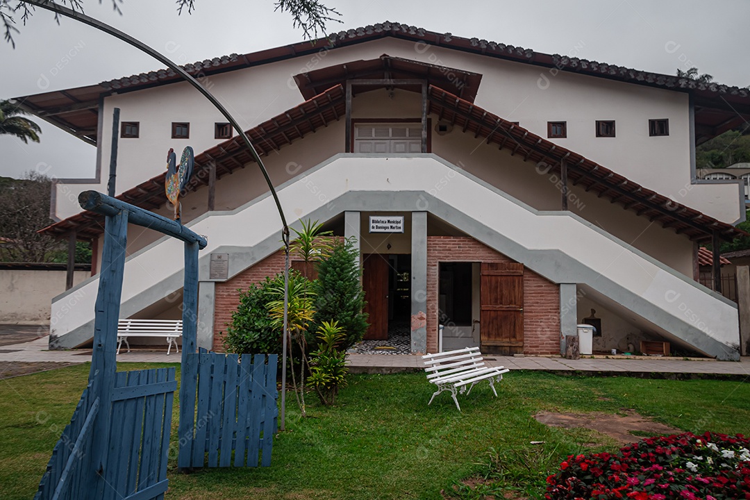 Biblioteca Municipal Domingos Martins, Espírito Santo, Brasil. Arquitetura típica alemã.