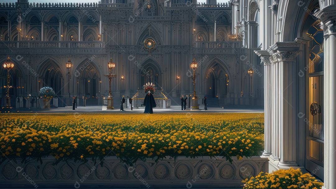 Imagem realista de grande edifício.