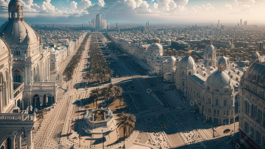 Imagem realista de cidade.