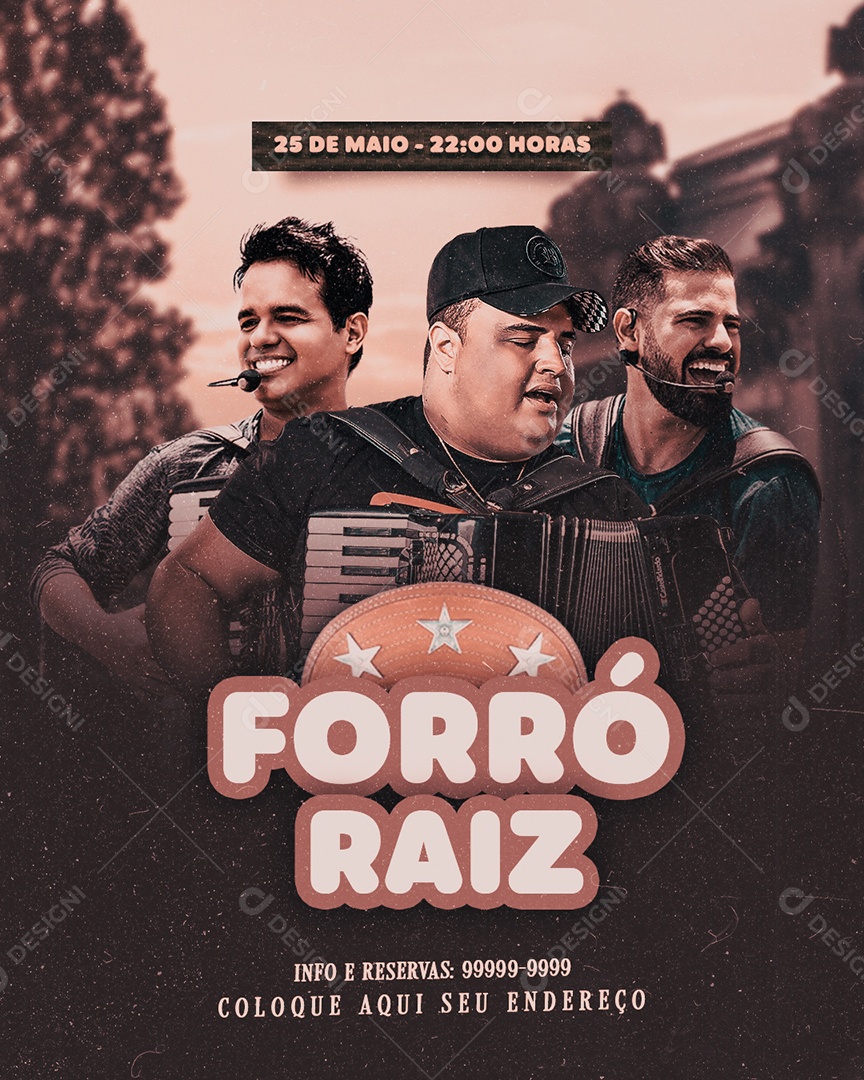 Flyer Forró Raiz Social Media PSD Editável