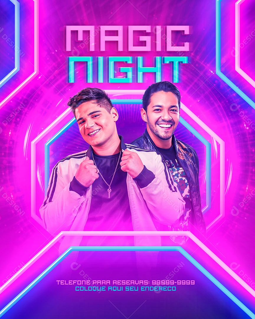 Flyer Magic Night Social Media PSD Editável