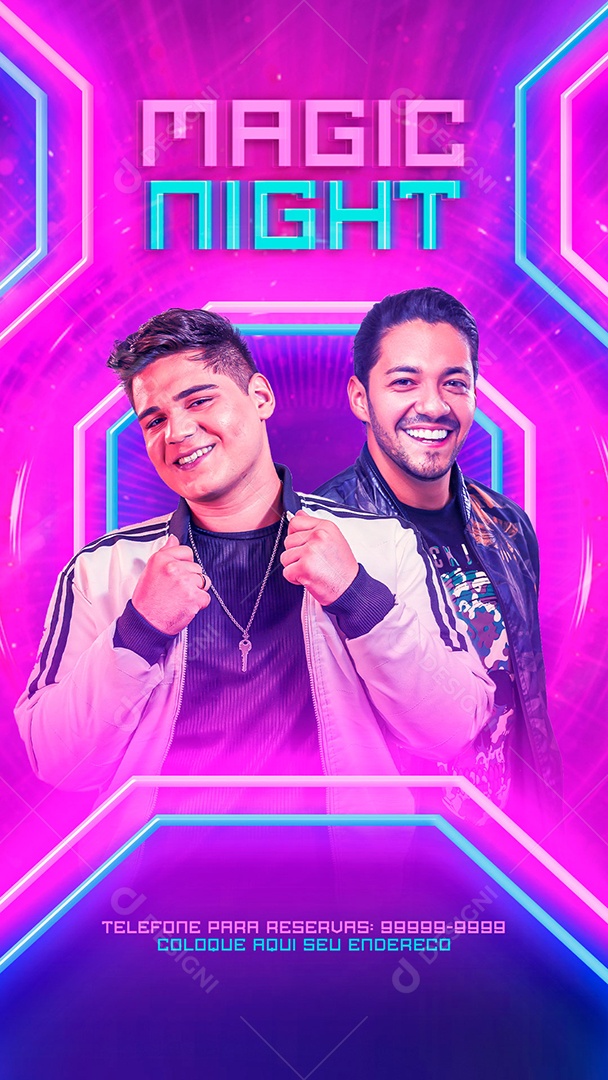Story Flyer Magic Night Social Media PSD Editável
