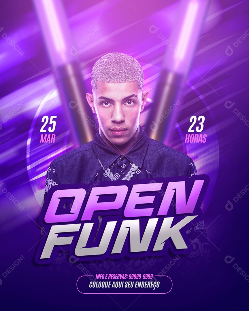 Flyer Open Funk Social Media PSD Editável