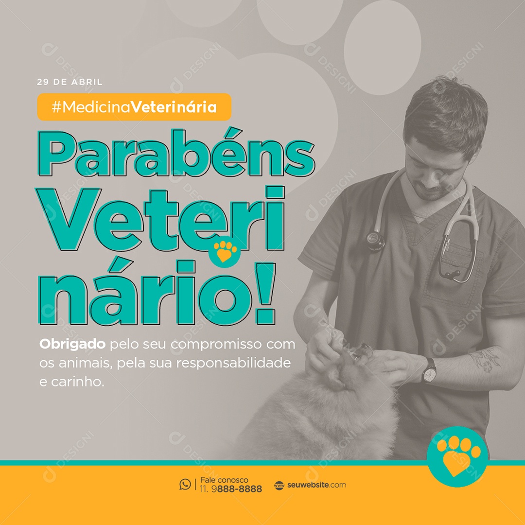 Dia Mundial Da Medicina Veterinária 29 De Abril Social Media PSD Editável