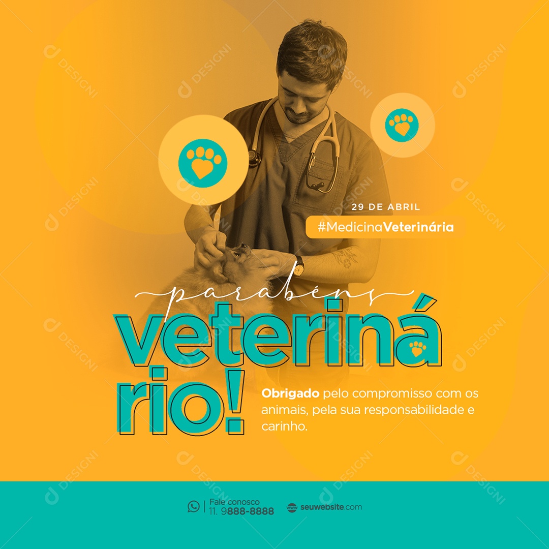 Dia Mundial Da Medicina Veterinária 29 De Abril Social Media PSD Editável