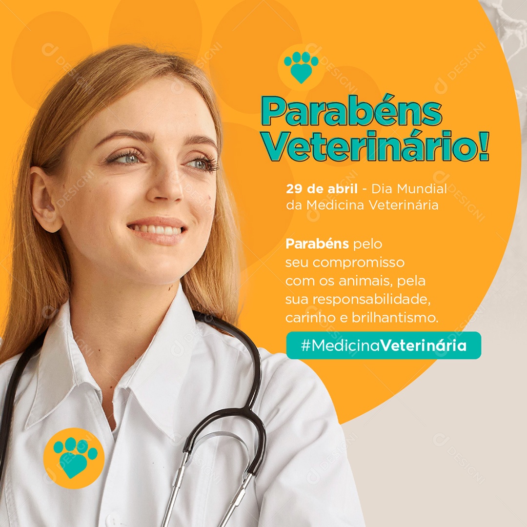 Dia Mundial Da Medicina Veterinária 29 De Abril Social Media PSD Editável