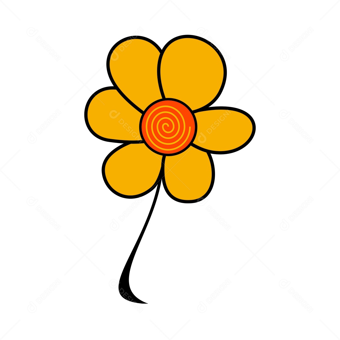 Flor Amarela Vetor EPS Editável