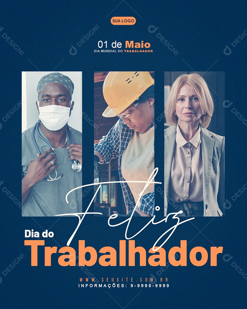 Social Media Feed 01 De Maio Feliz Dia Do Trabalhador PSD Editavel