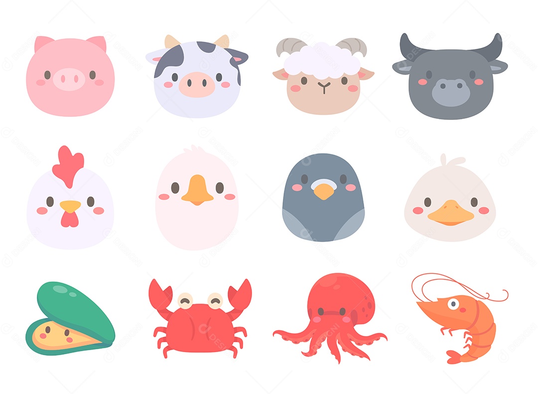 Desenho Animado De Animais Vetor EPS