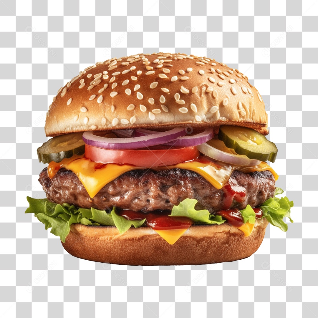 Delicioso Hamburguer PNG Transparente