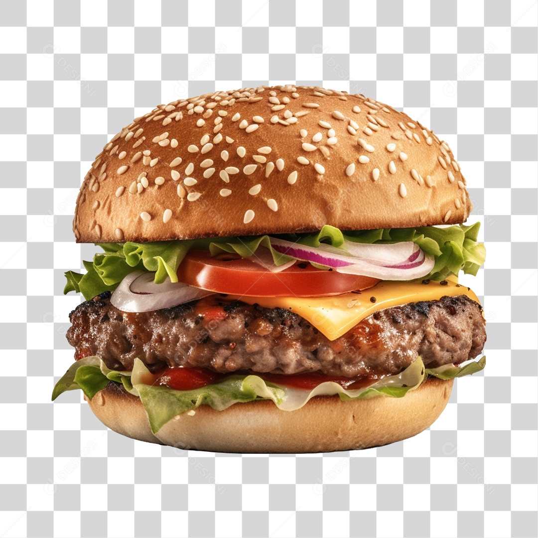 Hamburguer Delicioso Caseiro PNG Transparente