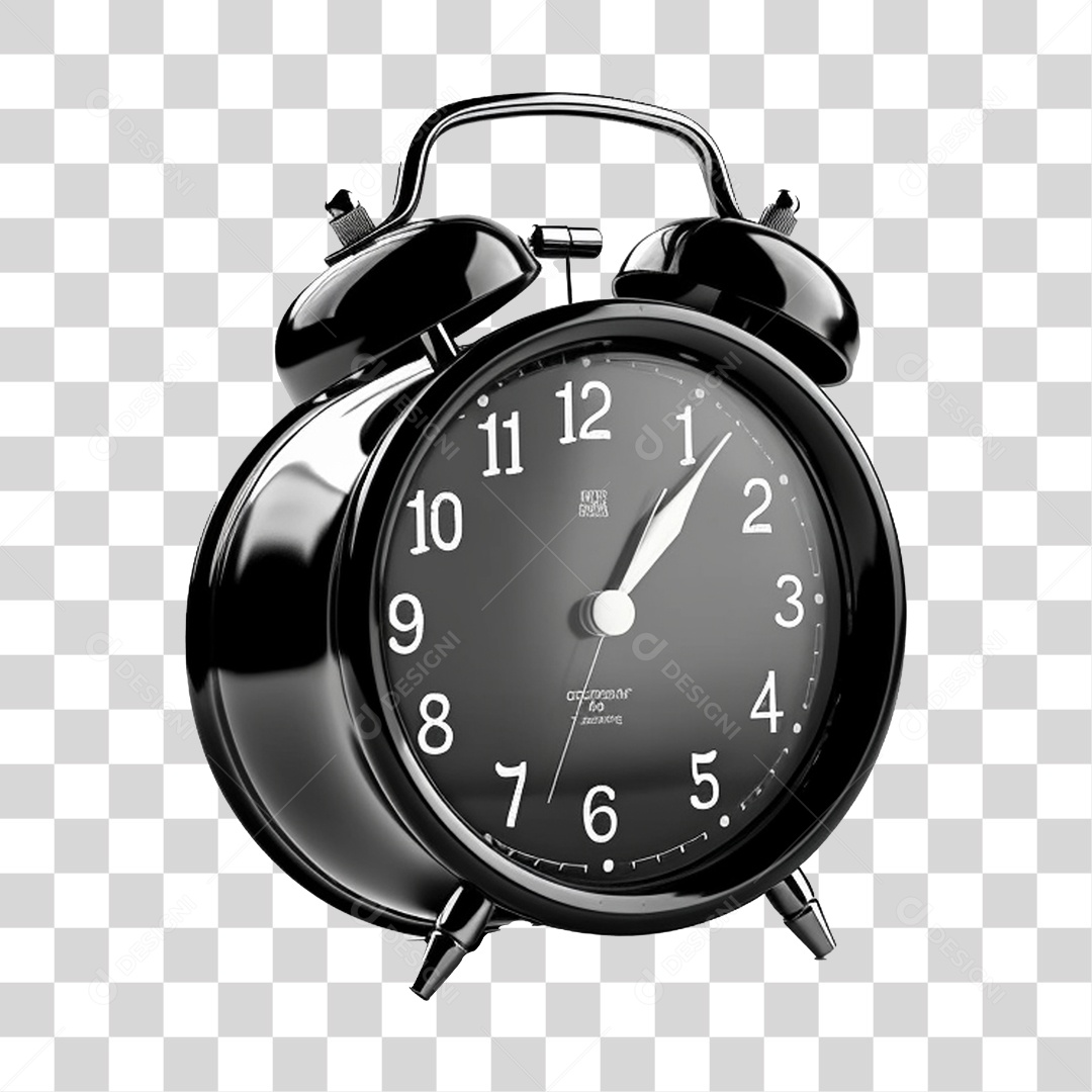Relógio Despertador Preto PNG Transparente