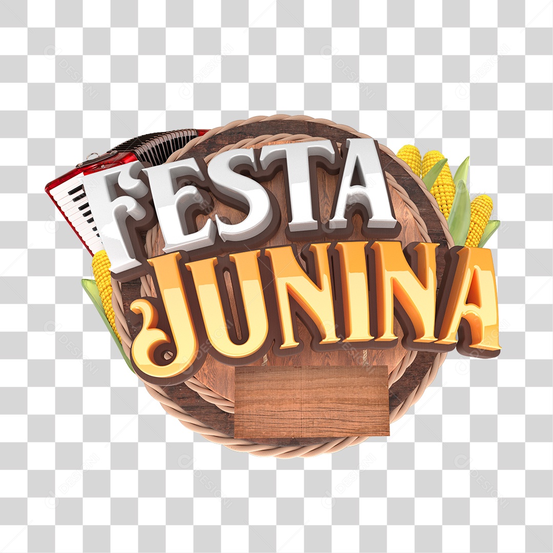 Festa Junina Selo 3D PNG Transparente