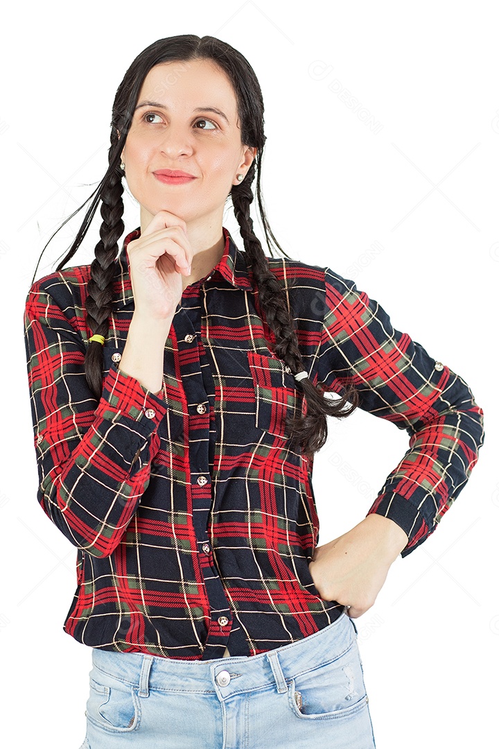 Linda garota com trajes de festa junina