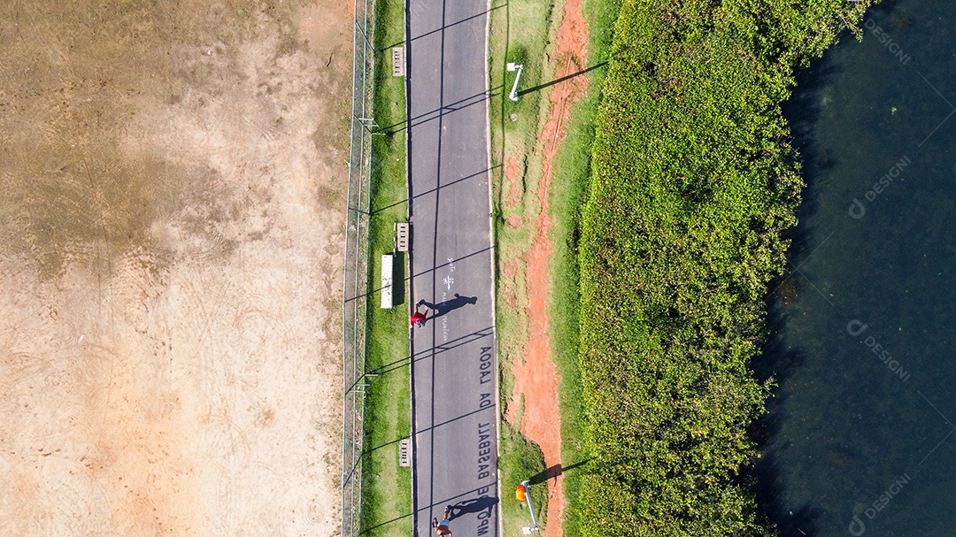 Imagem aérea da lagoa rodrigo de freitas no Rio de Janeiro, Brasil.