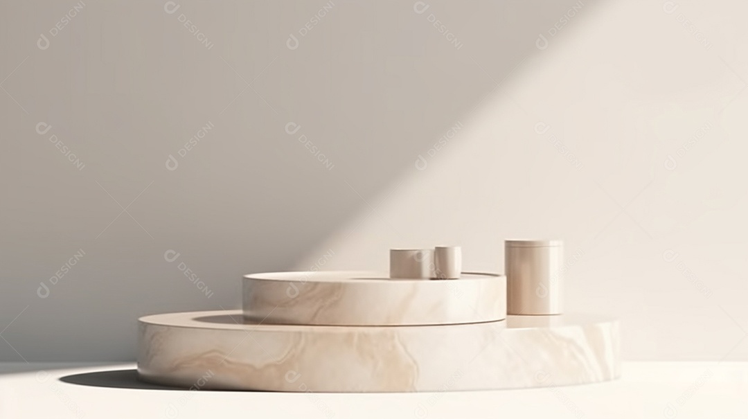 Pódio de mármore branco para apresentação do produto