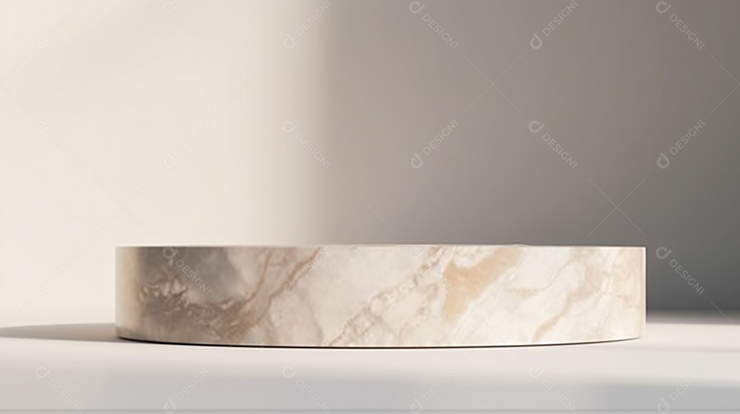 Pódio de mármore branco para apresentação de produtos