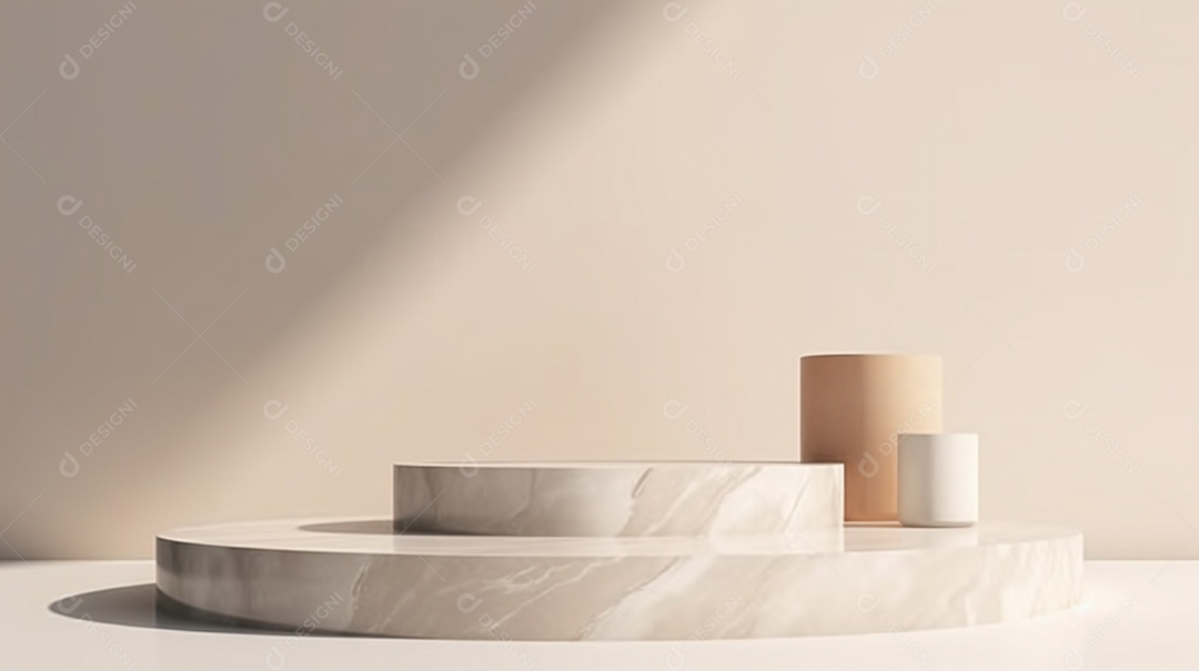 Pódio de mármore branco para apresentação de produtos