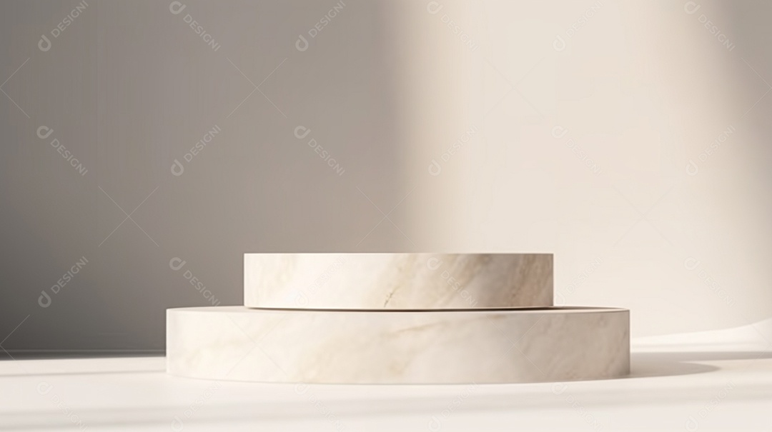Pódio de mármore branco para apresentação de produtos