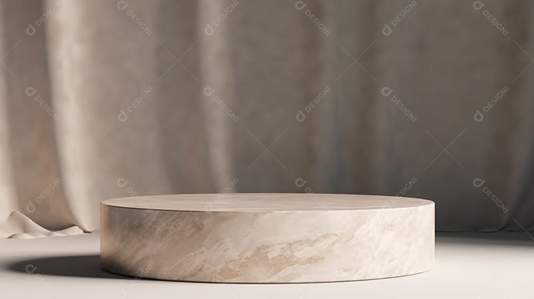 Pódio de mármore branco para apresentação de produtos