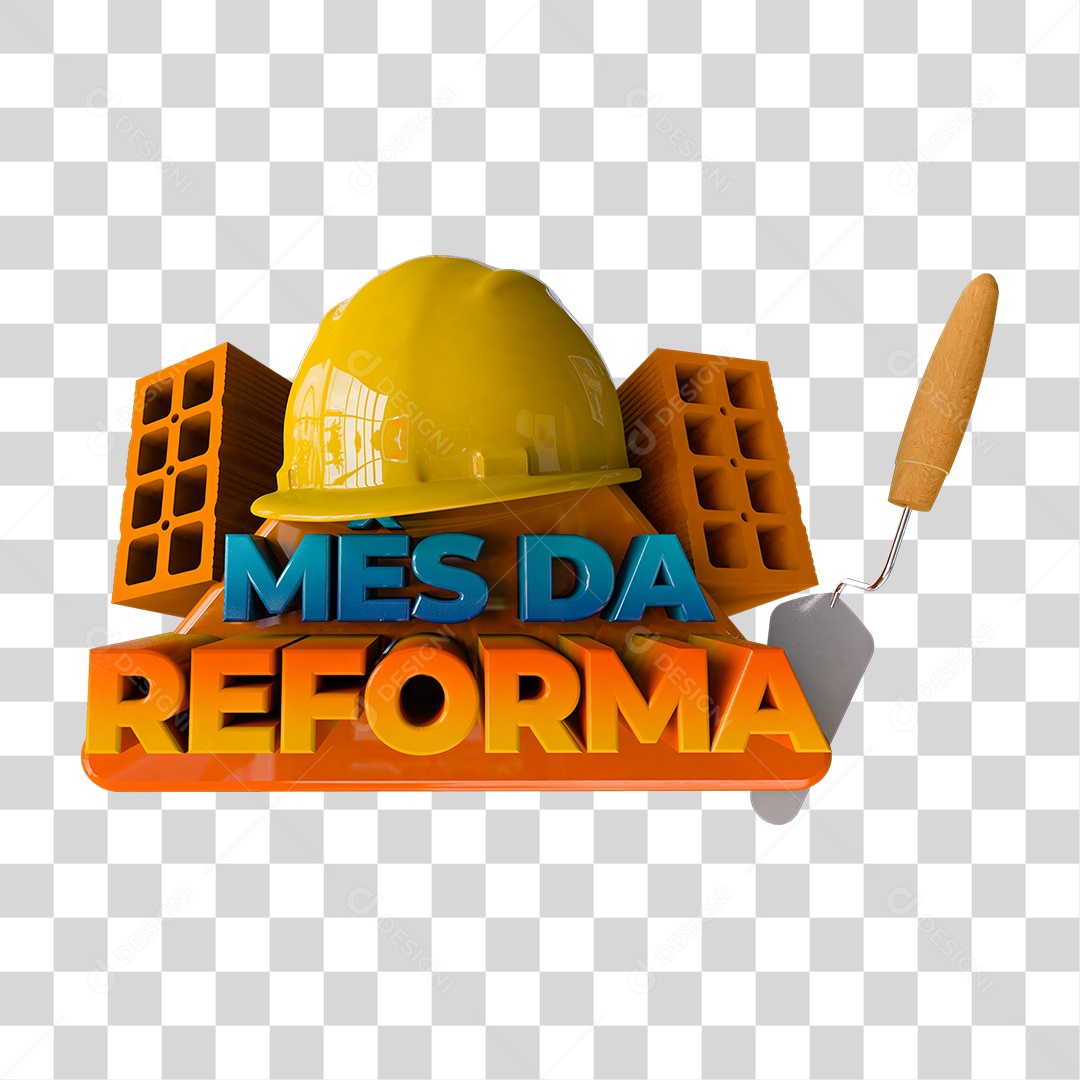 Selo 3D Mês da Reforma PNG Transparente