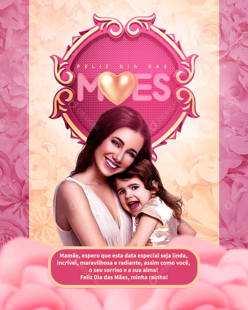 Social Media Feed Feliz Dia Das Mães Seu Sorriso E Sua Alma PSD Editável
