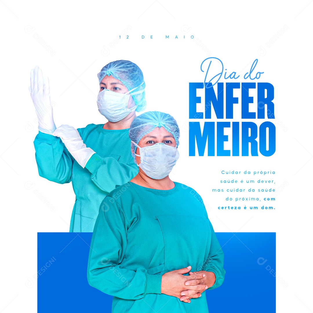 Social Media Dia Do Enfermeiro 12 De Maio PSD Editável